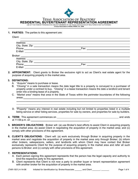 market area in buyer's rep agreement real estate
